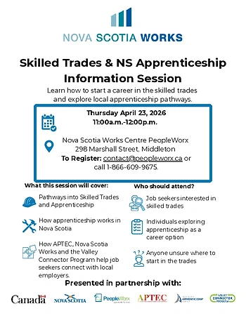 Poster for Skilled Trades & NS Apprenticeship Information Session