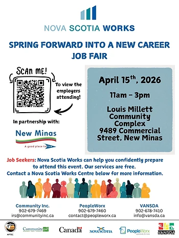 Poster for Spring Forward into a New Career Job Fair