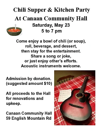 Poster for Chili Supper & Kitchen Party