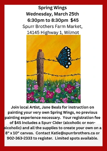 Poster for Spring Wings Paint Night