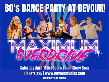 Poster for 80's Dance Party with Maximum Overdrive
