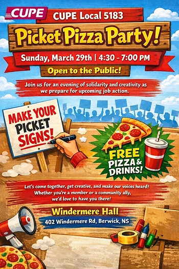 Poster for Pizza Picket Party