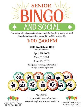 Poster for Senior Social and Bingo