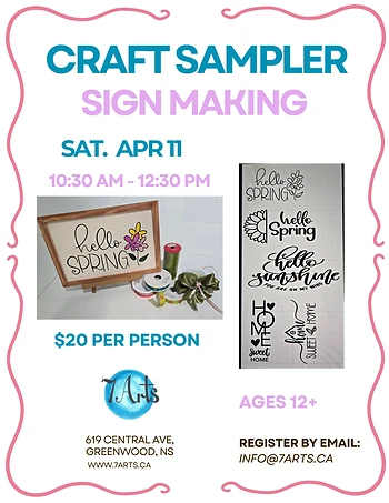 Poster for Craft Sampler - Sign Making