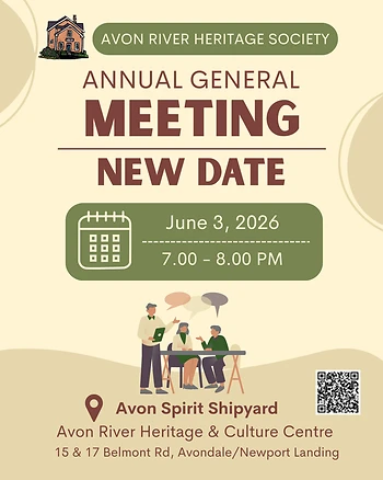 Poster for AGM Avon River Heritage Society