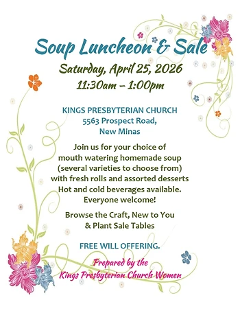 Poster for Soup Luncheon and Sale