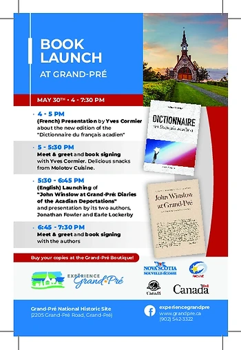 Poster for Grand-Pré Book Launch