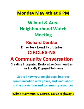 Poster for Wilmot & Area Neighbourhood Watch