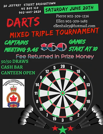 Poster for Triple Darts Tournament