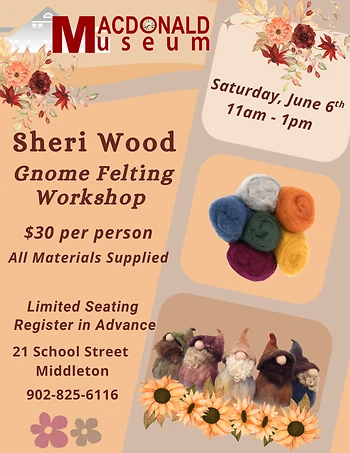 Poster for Gnome Felting Workshop