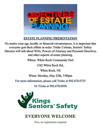 Poster for Estate Planning Presentation