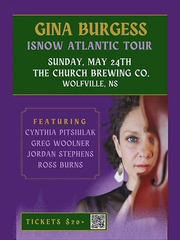 Poster for Gina Burgess ISNOW Atlantic Tour
