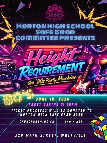 Poster for Back to the 80’s – Horton Safe Grad Fundraiser