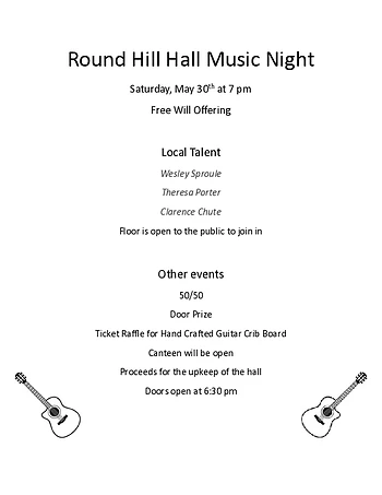 Poster for Round Hill Hall Music Show
