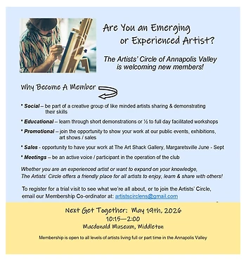 Poster for Artists' Circle Social/Meeting