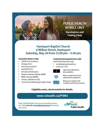Poster for Public Health Mobile Unit Immunization Clinic