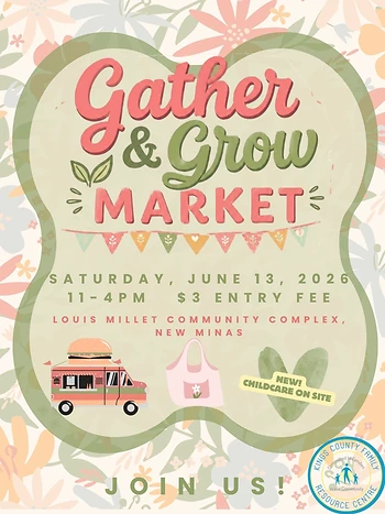 Poster for Gather & Grow Summer Launch Market