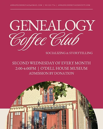 Poster for Genealogy Coffee Club