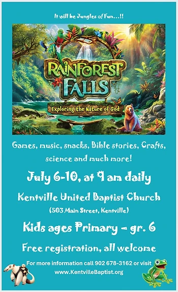 Poster for Rainforest Falls DVBS Camp