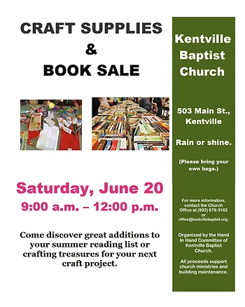 Poster for Craft Supplies and Book Sale