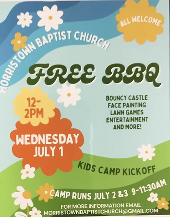 Poster for Kid’s Camp Kickoff Barbecue