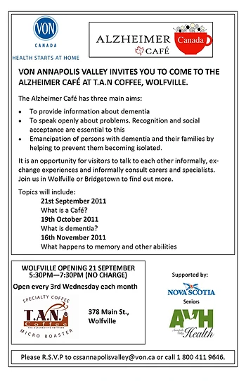 Poster for Alzheimer Cafe