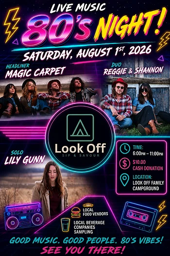 Poster for Look Off Sip & Savour 80's