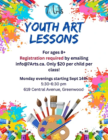 Poster for Youth Art Lessons (ages 8+)