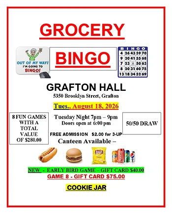 Poster for Grocery Bingo