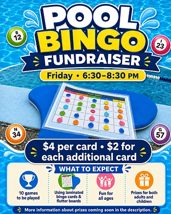 Poster for Pool Bingo Fundraiser