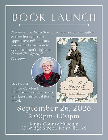 Poster for Book Launch Isabel The Quest for Freedom