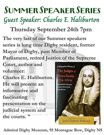 Poster for Summer Speaker Series: Charles E. Haliburton.