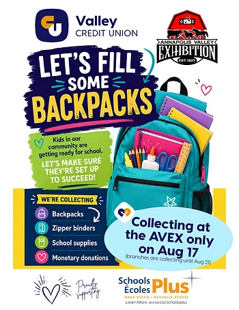 Poster for Help us fill some backpacks at AVEX