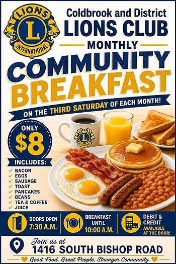 Poster for Coldbrook Lions Breakfast