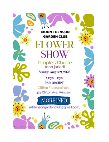 Poster for Mt Denson Garden Club Flower Show