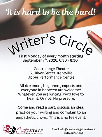 Poster for Centrestage Writer's Circle