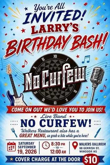 Poster for Larry's Birthday Bash & No Curfew