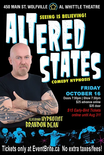 Poster for ALTERED STATES Comedy Hypnosis Show