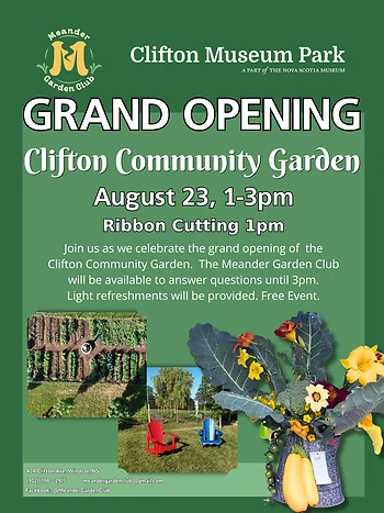 Poster for Clifton Community Garden Grand Opening