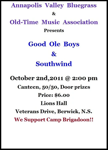 Poster for Bluegrass & Old Time Music Show
