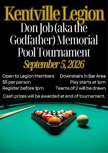 Poster for Don Job Memorial Pool Tournament