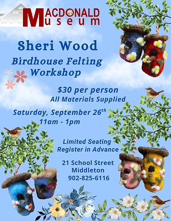 Poster for Birdhouse Felting Workshop