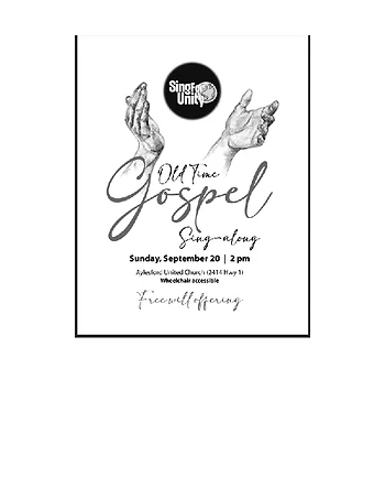 Poster for Old Time Gospel Sing Along