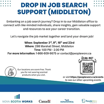 Poster for Drop-in Job Search Support