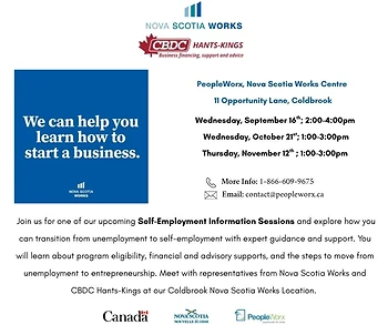 Poster for Self Employment Info Session