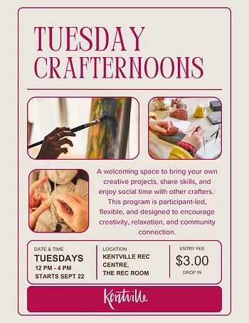 Poster for Tuesday Crafternoons