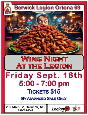 Poster for Berwick Legion Wing Night