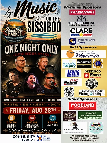 Poster for Music on the Sissiboo Summer Farwell