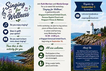 Poster for Fall Singing for Wellness workshop
