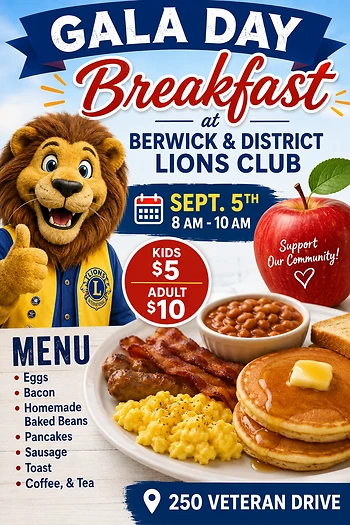 Poster for Gala Days Breakfast